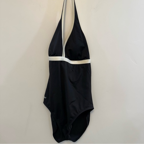 SPEEDO NWT black white one-piece halter swimsuit - Picture 1 of 6